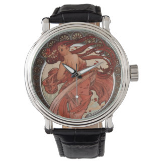 Alphonse Mucha Art Nouveau Lady Watch