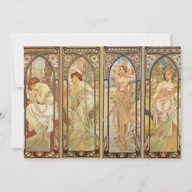 Alphonse Mucha – Art Nouveau Master Holiday Card (Front)