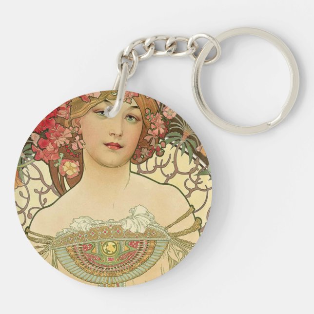 Alphonse Mucha – Art Nouveau Master Key Ring (Back)