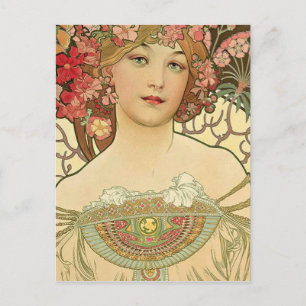 Alphonse Mucha – Art Nouveau Master Postcard