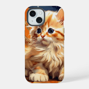 Alphonse Mucha Art Nouveau Orange Cat iPhone 15 Case