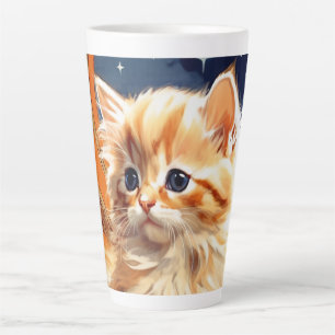 Alphonse Mucha Art Nouveau Orange Cat Latte Mug