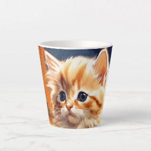 Alphonse Mucha Art Nouveau Orange Cat Latte Mug