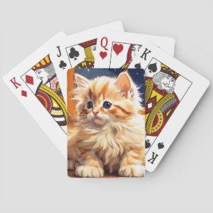 Alphonse Mucha Art Nouveau Orange Cat Playing Cards
