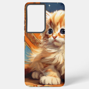 Alphonse Mucha Art Nouveau Orange Cat Samsung Galaxy Case