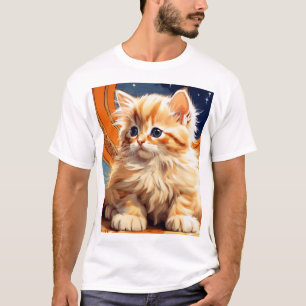 Alphonse Mucha Art Nouveau Orange Cat T-Shirt