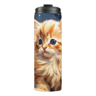 Alphonse Mucha Art Nouveau Orange Cat Thermal Tumbler
