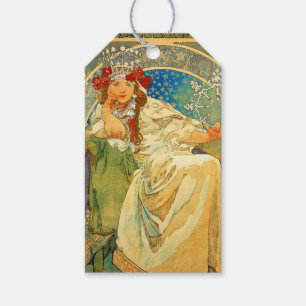 Alphonse Mucha Art Nouveau Princess Hyacinth Gift Tags