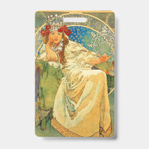 Alphonse Mucha Art Nouveau Princess Hyacinth ID Badge