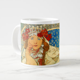 Alphonse Mucha Art Nouveau Princess Hyacinth Large Coffee Mug