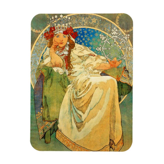 Alphonse Mucha Art Nouveau Princess Hyacinth Magnet (Vertical)
