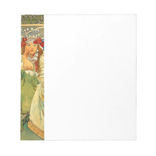 Alphonse Mucha Art Nouveau Princess Hyacinth New Notepad