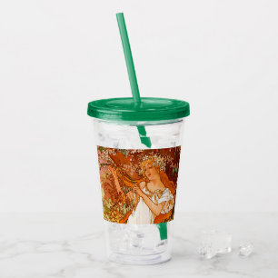 Alphonse Mucha Art Nouveau Spring Acrylic Tumbler