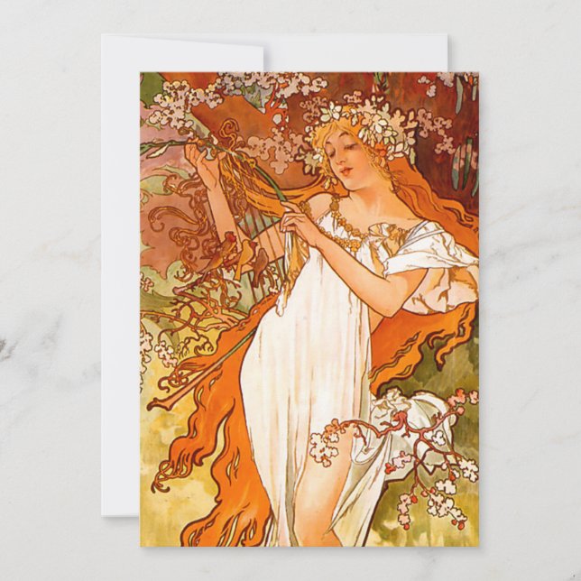 Alphonse Mucha Art Nouveau Spring Announcement (Front)