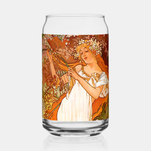 Alphonse Mucha Art Nouveau Spring Can Glass