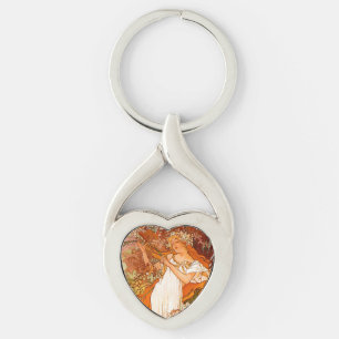 Alphonse Mucha Art Nouveau Spring Key Ring