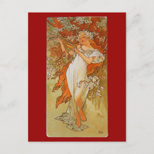 Alphonse Mucha - Art Nouveau - Spring Postcard