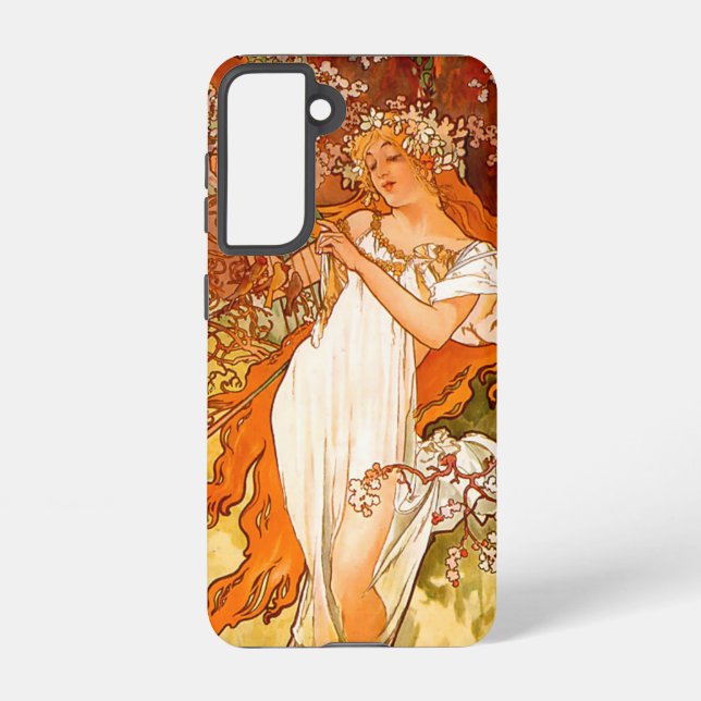 Alphonse Mucha Art Nouveau Spring Samsung Galaxy S21 Case (Back)