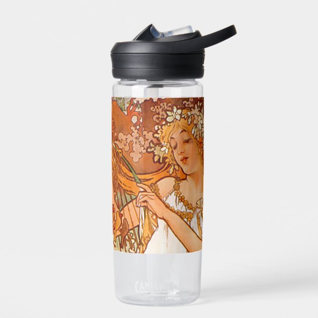 Alphonse Mucha Art Nouveau Spring Water Bottle (Left)