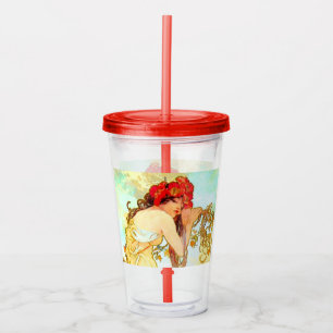 Alphonse Mucha Art Nouveau Summer Acrylic Tumbler