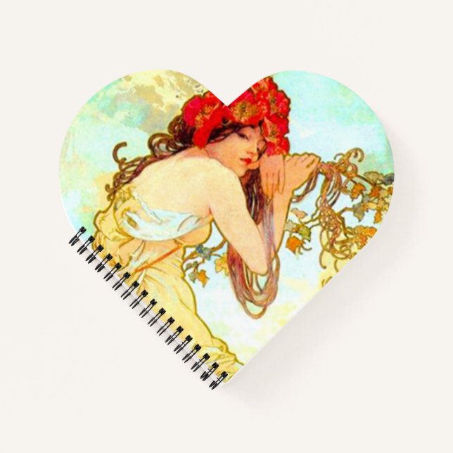 Alphonse Mucha Art Nouveau Summer Notebook (Front)