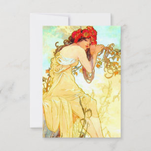 Alphonse Mucha Art Nouveau Summer RSVP Card