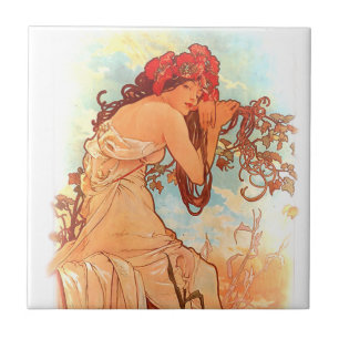 Alphonse Mucha Art Nouveau Tiles