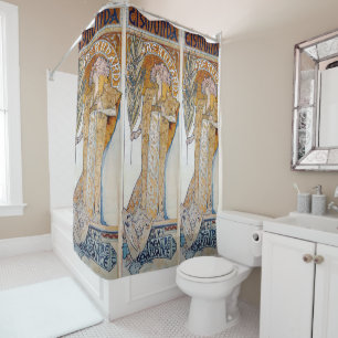 Alphonse Mucha,art,nouveau,vintage,Gismonda Shower Curtain