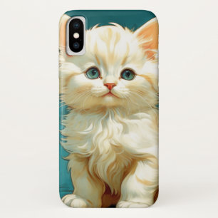 Alphonse Mucha Art Nouveau White Cat iPhone X Case