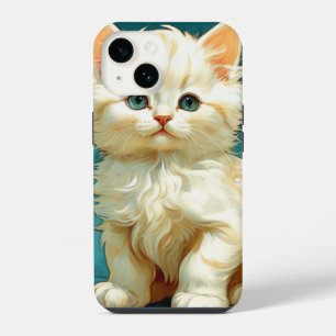 Alphonse Mucha Art Nouveau White Cat iPhone 14 Case