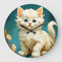 Alphonse Mucha Art Nouveau White Cat