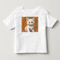 Alphonse Mucha Art Nouveau White Kitten