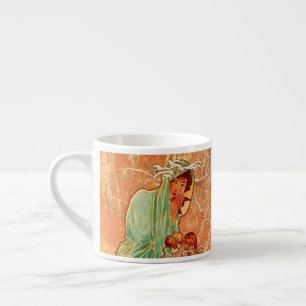 Alphonse Mucha Art Nouveau Winter Espresso Cup