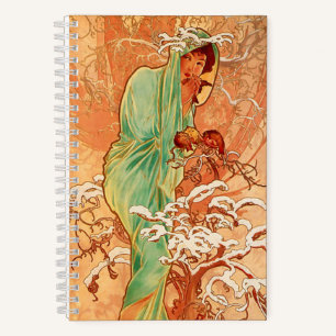 Alphonse Mucha Art Nouveau Winter Notebook