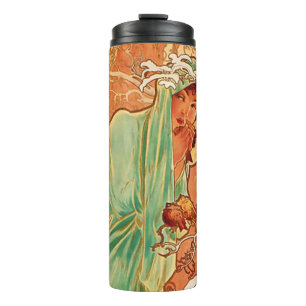 Alphonse Mucha Art Nouveau Winter Thermal Tumbler