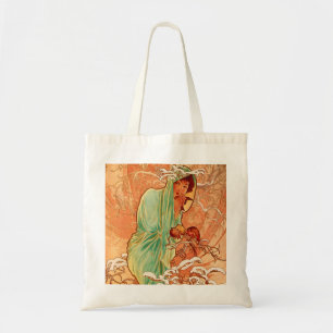 Alphonse Mucha Art Nouveau Winter Tote Bag