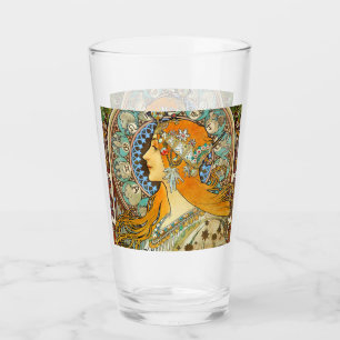 Alphonse Mucha Art Nouveau Zodiac Glass