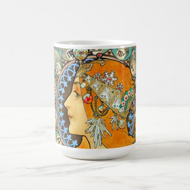 Alphonse Mucha Art Nouveau Zodiac Magic Mug (Center)