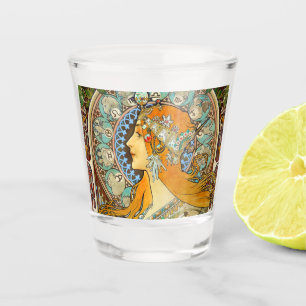 Alphonse Mucha Art Nouveau Zodiac Shot Glass