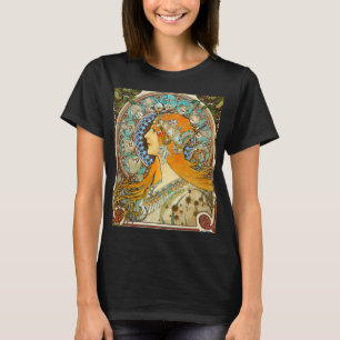 Alphonse Mucha Art Nouveau Zodiac T-Shirt