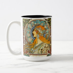Alphonse Mucha Art Nouveau Zodiac Two-Tone Coffee Mug