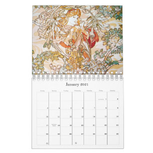 Alphonse Mucha Artwork Calendar