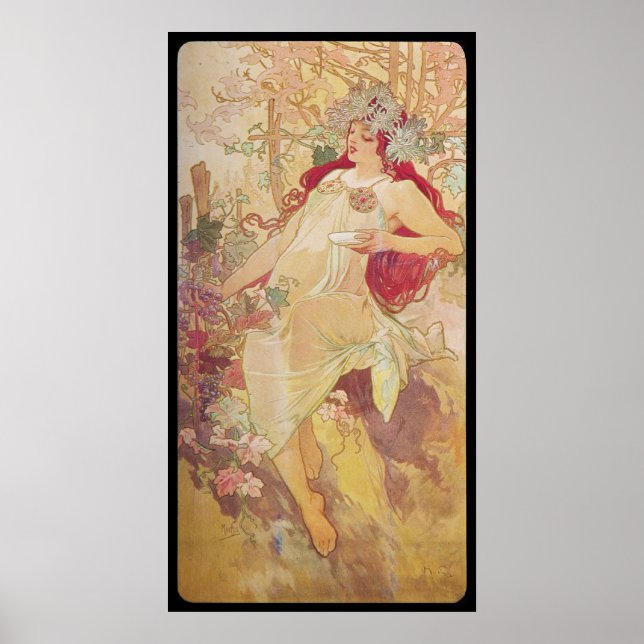 Alphonse Mucha Automne Autumn Poster (Front)