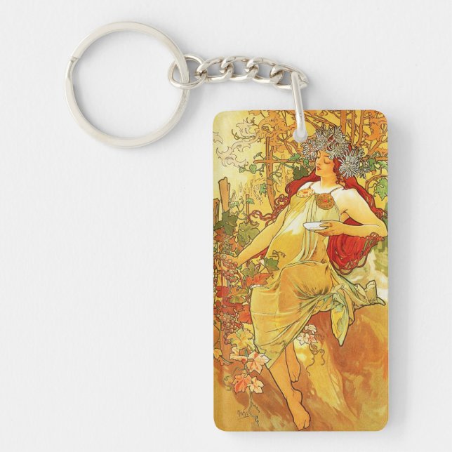 Alphonse Mucha Autumn Key Chain (Front)