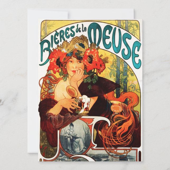 Alphonse Mucha Beer of the Muse Invitations (Front)