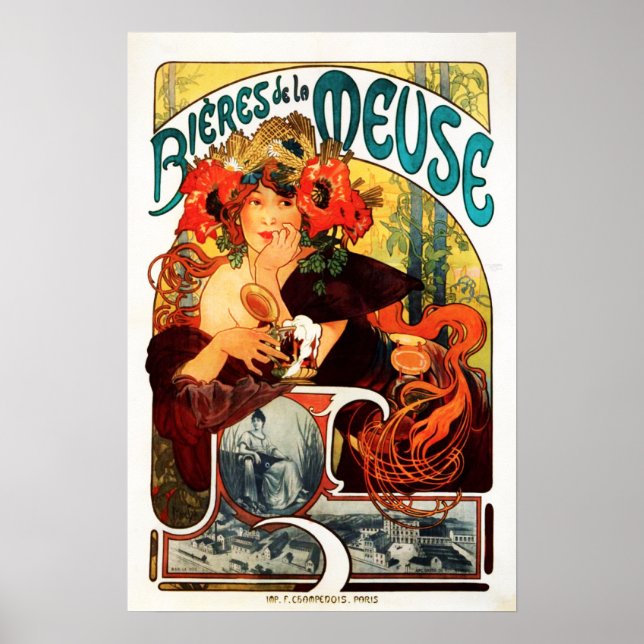 Alphonse Mucha Beer of the Muse Poster (Front)