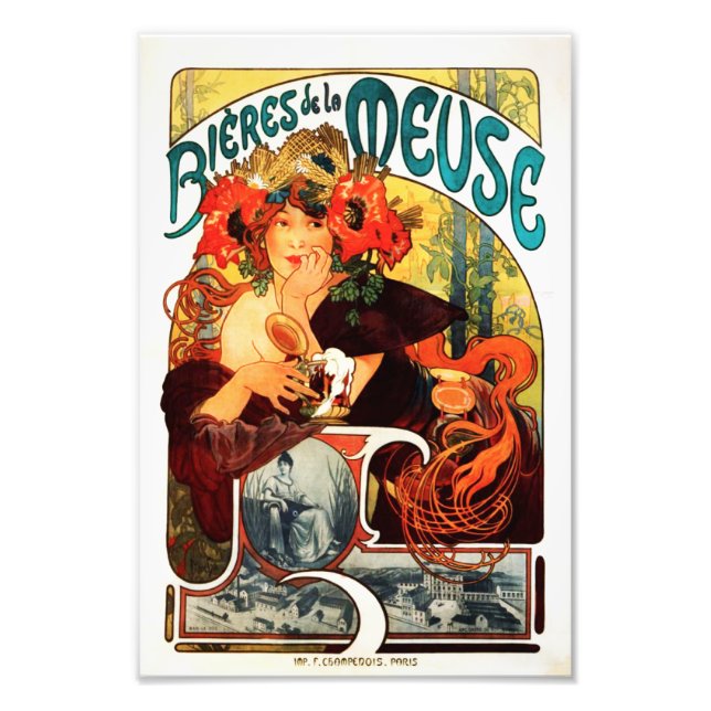 Alphonse Mucha Beer of the Muse Print (Front)