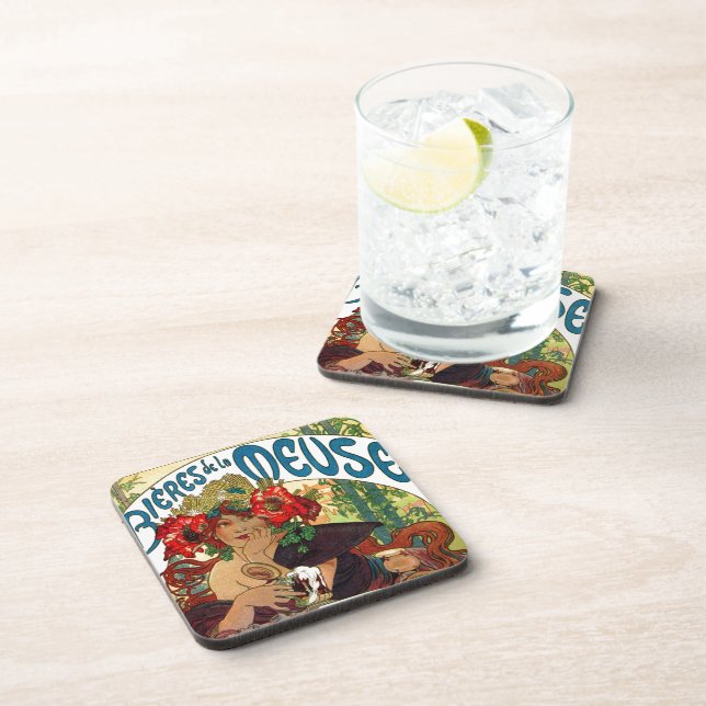 Alphonse Mucha Bieres De La Meuse Coaster (Right Side)