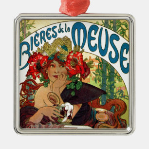 Alphonse Mucha Bieres De La Meuse Metal Tree Decoration