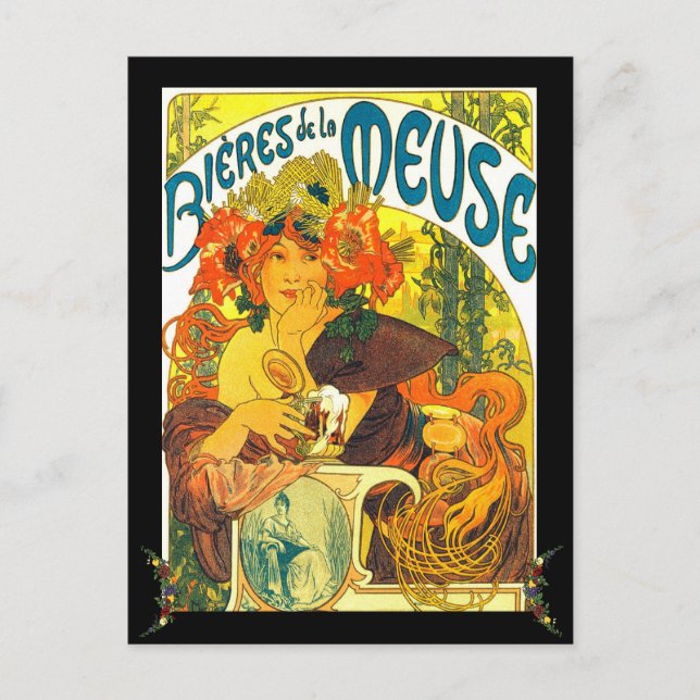 Alphonse Mucha Bieres de la Meuse personalised Postcard (Front)